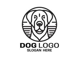 Lines outline dog logo icon template vector