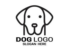 Minimalist outline dog logo icon template vector