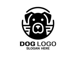 perro cabeza logo diseño ilustración vector