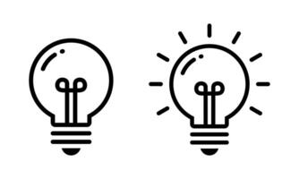 Light bulb line icon in generic style. Lightbulb, idea, creativity concept. Lamp symbol vector