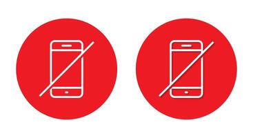 Turn off mobile phone icon with shadow. No cellphone concept vector