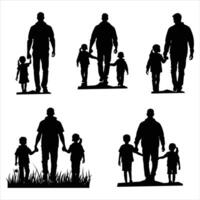 Happy father day sillhouette illustrator vector