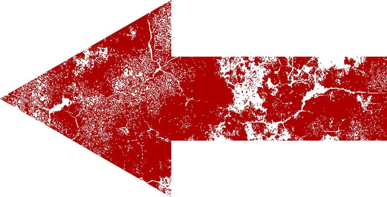 Distressed Textured Red Arrow