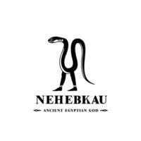 Silhouette of the Iconic ancient Egyptian god nehebkau, Middle Eastern god Logo for Modern Use vector