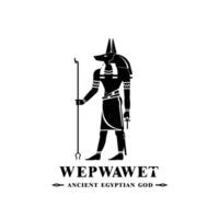 silueta de el icónico antiguo egipcio Dios wepwawet, medio oriental Dios logo para moderno utilizar vector