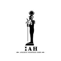 Silhouette of the Iconic ancient Egyptian god iah, Middle Eastern god Logo for Modern Use vector