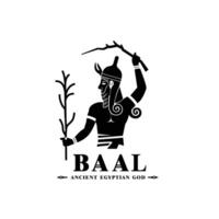 Silhouette of the Iconic ancient Egyptian god baal, Middle Eastern god Logo for Modern Use vector