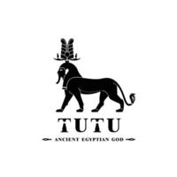 Silhouette of the Iconic ancient Egyptian god tutu, Middle Eastern god Logo for Modern Use vector