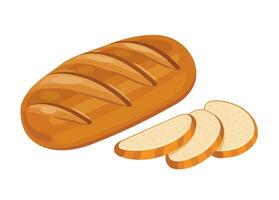 A loaf of white bread. Illustration on a white background. vector