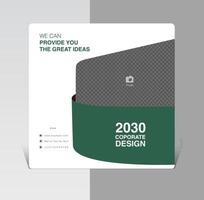 Abstract brochure design with green ribbon vector