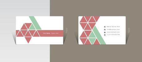 Abstract minimal business card design with triangle patterns vector