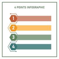Aesthetic 4 bullet point to do list option infographic pastel color illustration vector