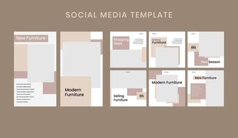 Furniture social media post template design for promotion. Business illustration. vector