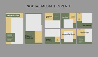 Furniture social media post template design for promotion. Business illustration. vector