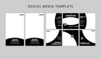 Furniture social media post template design for promotion. Business illustration. vector