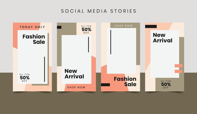Set of Social Media Post Template. Suitable for social media post and web internet ads.