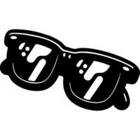 Cartoon summer specs in monochrome. Spectacles accessory silhouette. Simple minimalistic in black and white drawing on white background vector