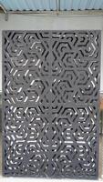 a large black screen with intricate designs photo