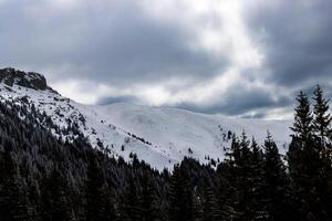 Landscape photo of snowy mountain top