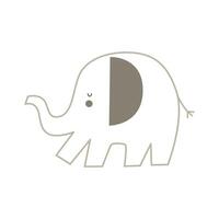 cartoon elephant, decorative elements. vector