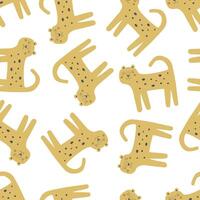 Seamless pattern with leopards. vector