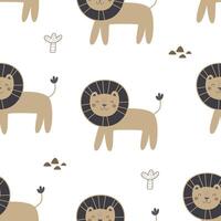 Seamless pattern with lions. vector