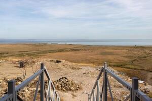 Landscape photo from the view at the top of The Enisala Medieval Fortress near Jurilovca in Tulcea, Romania.