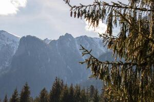 Landscape photo of snowy mountain top