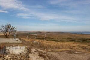 Landscape photo from the view at the top of The Enisala Medieval Fortress near Jurilovca in Tulcea, Romania.