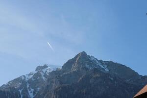 Photo of mountain top on clear sky day