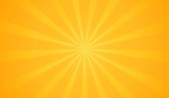 Bright yellow background with sun rays. Banner sunny color. illustration of glowing star vector