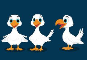 Duck cartoon character set design for animation vector