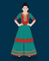 A Indian village girl cartoon character design for 2d animation vector