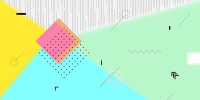 Abstract retro minimal summer brutalism banner. Aesthetic brutalist style geometrical figure sun. Summertime vibes bauhaus graphic pattern. Modern trendy minimalist asymmetric horizontal eps artwork vector