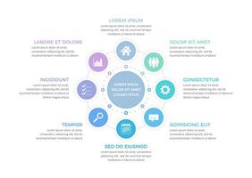 Circle Diagram - Eight Elements vector