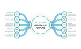 Infographic Template with 10 Options vector