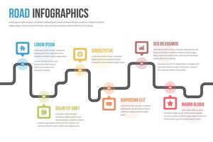 Road Infographics Template vector
