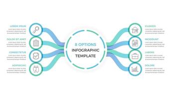 Infographic Template with 8 Options vector