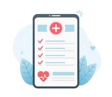 Smartphone with Health Check Up Application vector