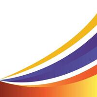 abstract corporate wavy yellow orange and blue on white background Pro vector