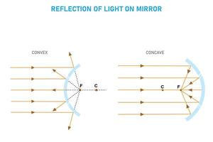 Light Refraction,Convex andConcave Lenses vector