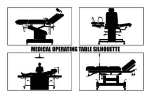 médico operando mesa silueta , operando mesa glifo icono vector