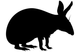 Logo Illustration Aardvark Walking Silhouette free, Aardvark silhouette free, Wild Animal vector