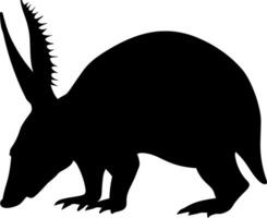 Logo Illustration Aardvark Walking Silhouette, Aardvark silhouette , Wild Animal vector