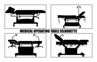 médico operando mesa silueta , operando mesa glifo icono vector