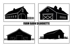 Farm barn black filled solid icon, barn and farm building silhouette, vector