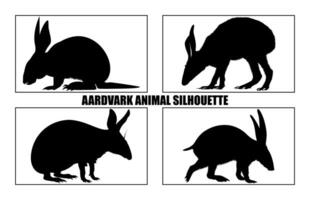 Logo Illustration Aardvark Walking Silhouette collection, Aardvark silhouette bundle, Wild Animal vector