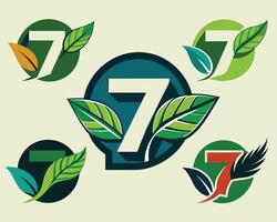 Leaf Number 7 illustration vector