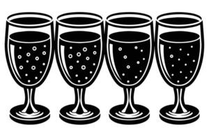 Drinks glass icon silhouette vector