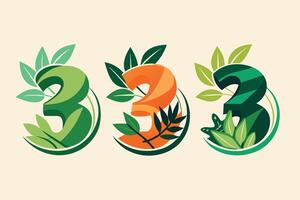 Leaf Number 3 illustration vector